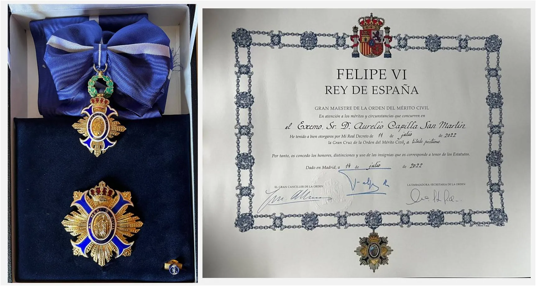 GRAN CRUZ DE LA ORDEN DEL MÉRITO CIVIL