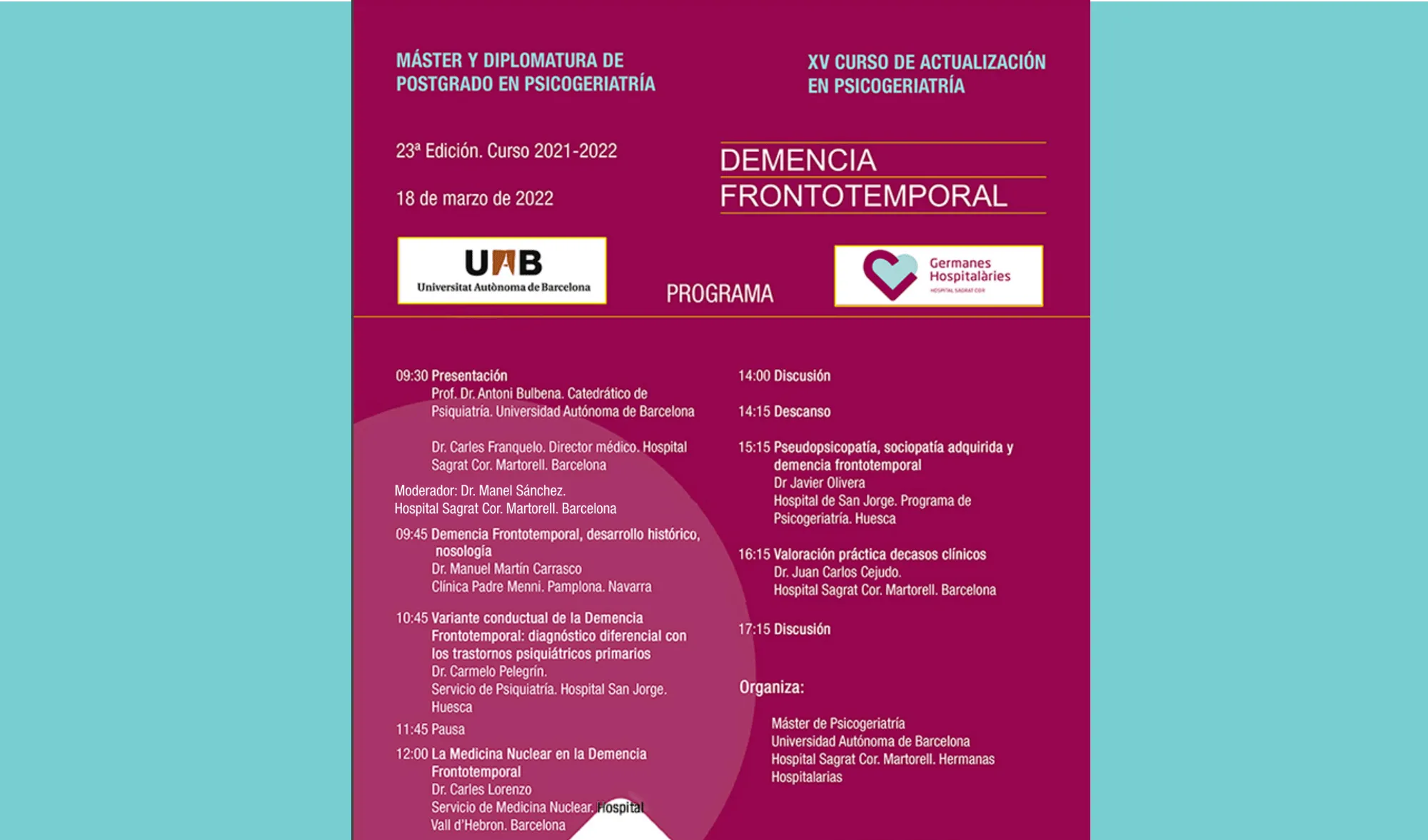 Demencia frontotemporal Curso Psicogeriatria