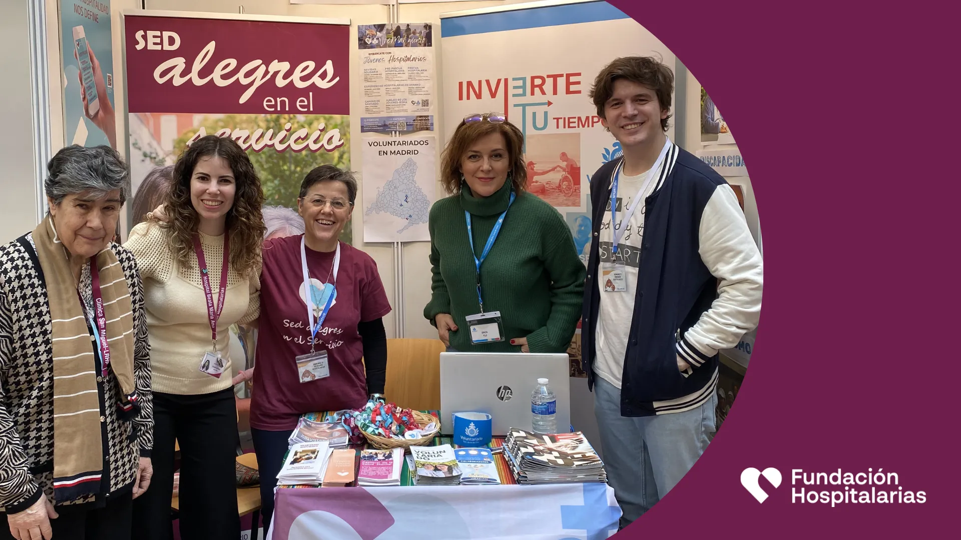La Pastoral Juvenil Vocacional “Jóvenes Hospitalarios”, el voluntariado de San Juan de Dios y el de la Fundación Hospitalarias, hemos aunado fuerzas para representar a nuestra familia hospitalaria en VOLUNFAIR, la feria de voluntariado universitario de Ma